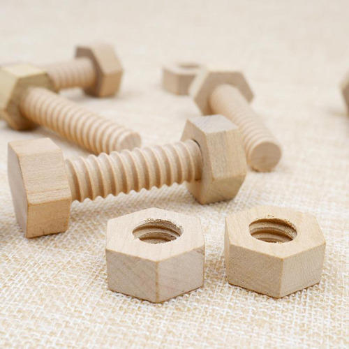 3 Juegos De Tornillos Y Tuercas Juguetes De Madera Sin