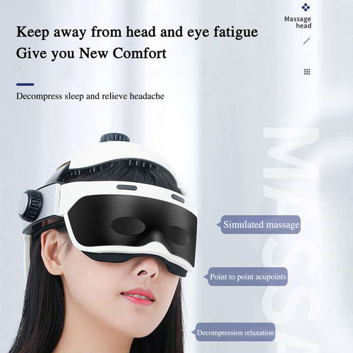 Un Casco De Masaje Para Ojos Y Cuello Con Compresión Térmica