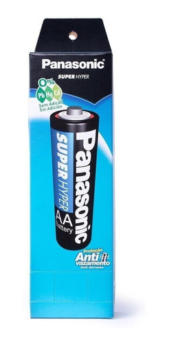 Pilha AA Panasonic Super Hyper UM-3SH Cilíndrica - kit de 52 unidades