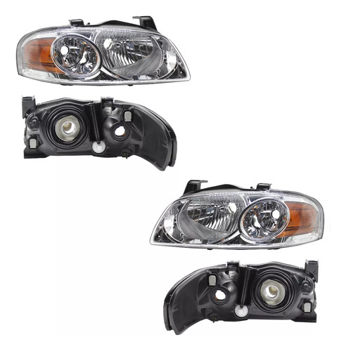 2 Faros Cromado Dfzp Sentra B15 2004 2005 2006