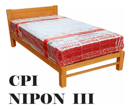 Cama Plaza Y Media,madera Capirona,modelo Nipon Iii