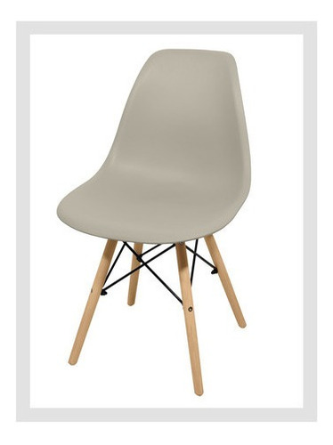 Imagen 2 de 12 de Sillas X 4 Comedor Plastico Patas De Madera Diseño Eames Dsw