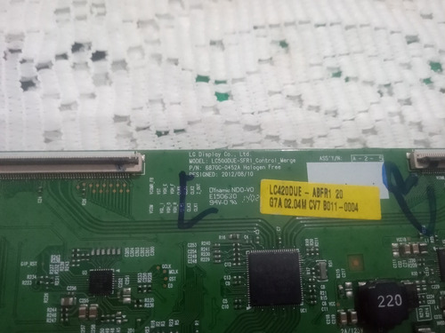 Placa Tcom Tv Lg 42ln5460,42la6200,42la6130(6870c-0452a) (Usado)