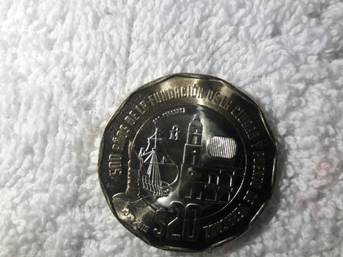 Moneda De 20 Pesos Conmemorativa 500 Años Veracruz. Original