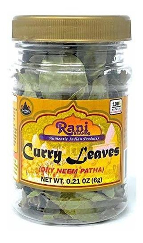 Especies Condim Hojas Enteras De Curry Secas Rani (kari Neem