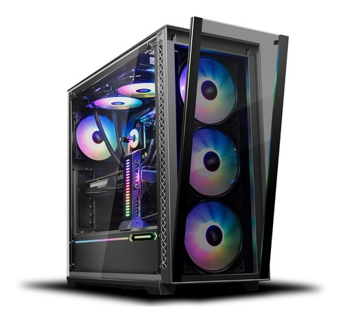 Imagen 2 de 10 de Gabinete Deepcool Matrexx 70 Vidrio Templado Argb 3 Coolers