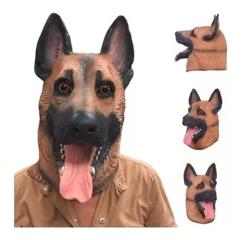 Mascara De Latex Perro Ovejero Aleman Pastor Halloween