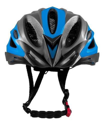 Capacete Ciclismo Ajustável Com Led Bike Bicicleta Racing Cor Preto-azul Tamanho M