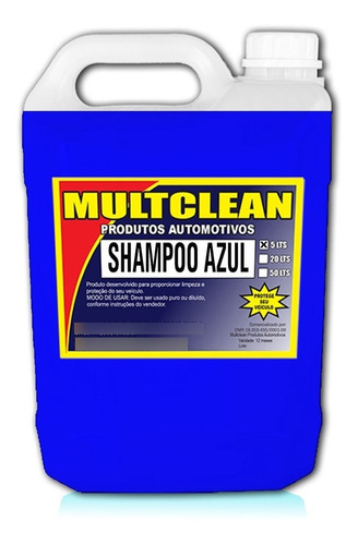 Shampoo Com Cera Automotivo Ducha Azul Lavar Carro 5 Litros