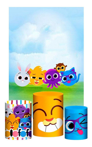 Kit Casado Bololofofo Trio Capa Cilindro Retangular Tecido