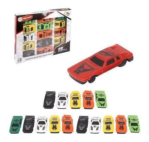 Carrinhos Coleção Dangerous Speed Colors 15 Peças Roda Livre