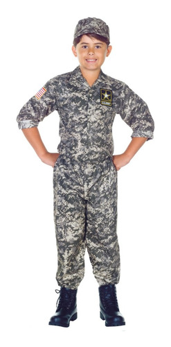 Disfraz De Soldado Militar Camuflaje Army Ejercito P/ Niños