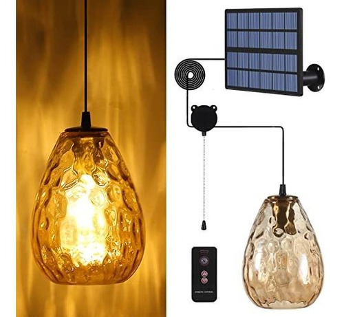 Meihong Luces Colgantes Solares Con Pantalla De Vidrio, Luce