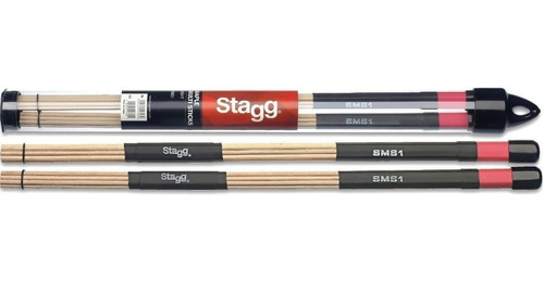 Palillos Escobillas Bateria Hot Rods Stagg Sms1 Finos Maple