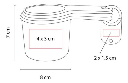 Set 4 Taza Medidora Promoopcion Blanca Plastico Cocina Color Blanco