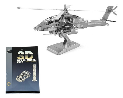 Rompecabezas 3d Metálico Colección Helicóptero Ah-64 Apache