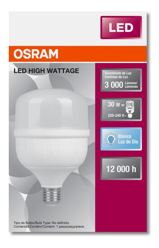 Imagen 2 de 4 de Lampara Foco Led Osram Alta Potencia 30w E27