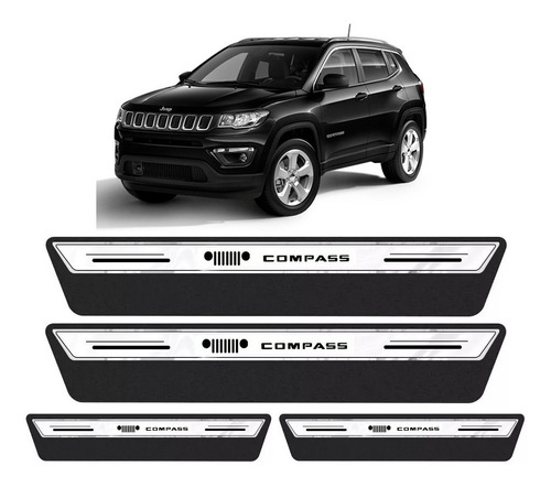 Soleira Protetor Porta Platinum Jeep Compass 2017 2018 2019 