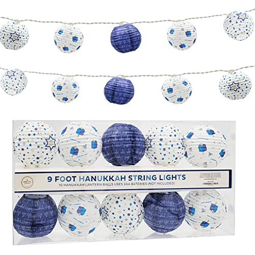 10 Luces De Linterna Mini Redondas Led Pilas Hanukkah (...
