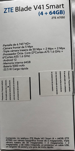 Zte Blade V41 Smart 64gb 4gb Ram Color Azul Claro