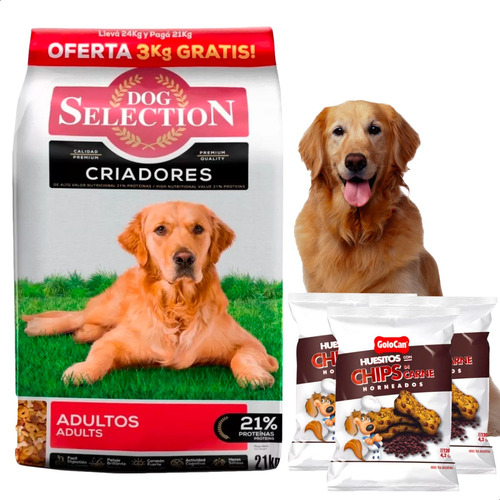 Alimento Dog Selection Perro Adulto 24kg + Huesitos Golocan