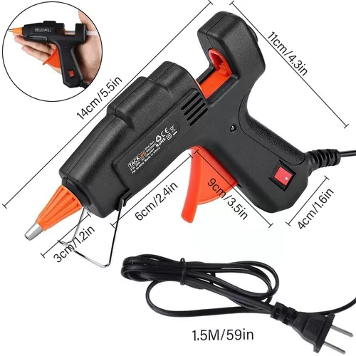 PISTOLA TERMOFUSIBLE/SILICONA CALIENTE APLI DE 40W CON GATILLODISPENSADOR Y  2 BARRAS DE SILICONA DE 11MM - SPIALICANTE