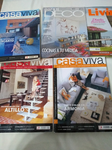 Lote 5 Revistas Decoración Casa Viva Living Para Ti Deco Pal