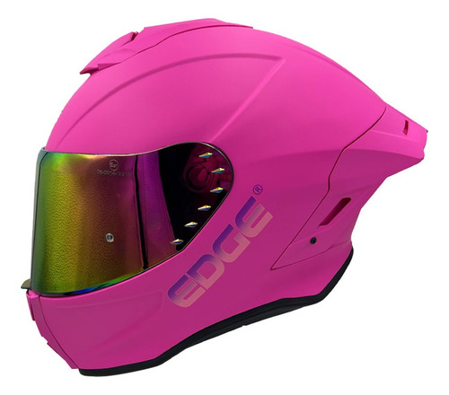 Casco Moto Edge Integral Cert Dot/ece Shangai Negro Rosa Rosa Chicle Casco Edge Integral Certificacion Dot/ece Shangai Rosa S