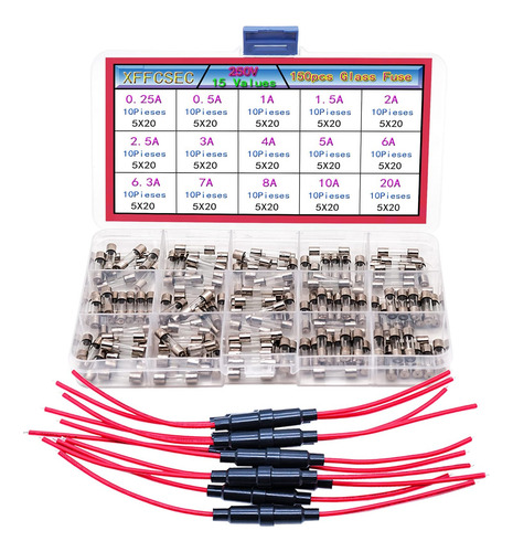 Xffcsec Paquete Combinado De Fusibles De 250 V | Contiene 15