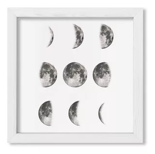 Cuadros Para La Casa 20x20 Chato Blanco Fases De La Luna 2