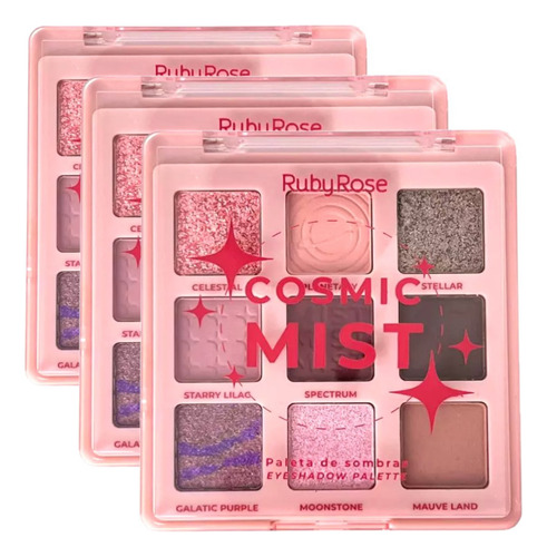 6 Paleta De Sombras Cosmic Mist Hbe2204 Ruby Rose Atacado