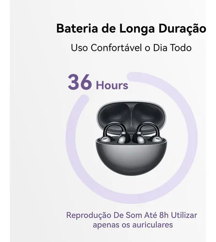 Fone De Ouvido Sem Fio Huawei Freeclip C-bridge Design Tecnologia