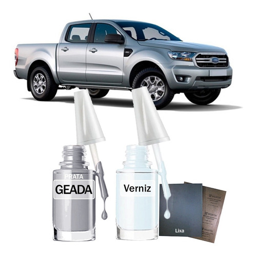 Tinta Tira Risco Ford Ranger Limited 2015 Prata Geada