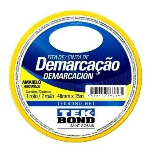 Cinta Demarcatoria Autoadhesiva Lisa 48mm X 15mts Tekbond