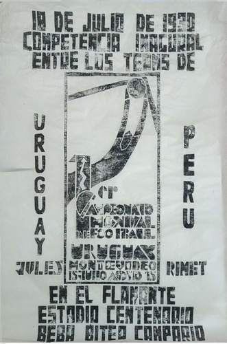 Antiguo Poster Uruguay Vs Peru Mundial 1930