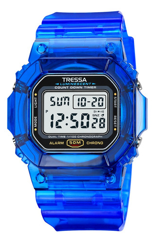 Reloj Tressa Digital Vintage Retro Malla Silicona Dona