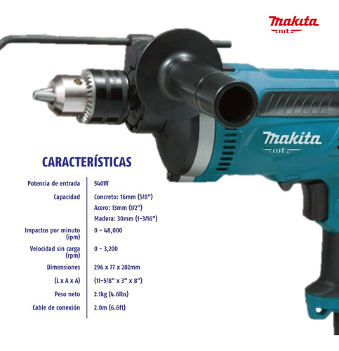 Rotomartillo M8100b 5/8 16mm 740w Makita Mt + Accesorios
