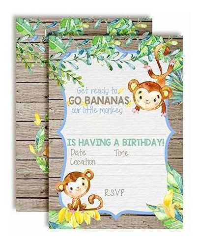 Go Bananas Our Little Monkey - Invitaciones Para Fiesta De C