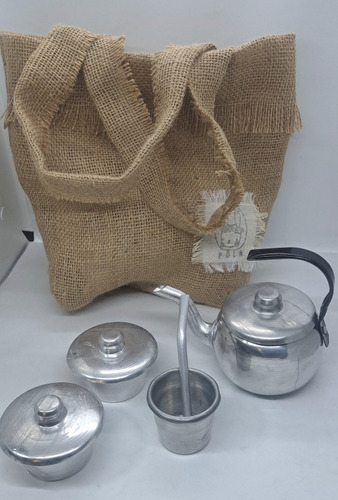 Set De Mate En Metal Para Niños Con Bolsa 