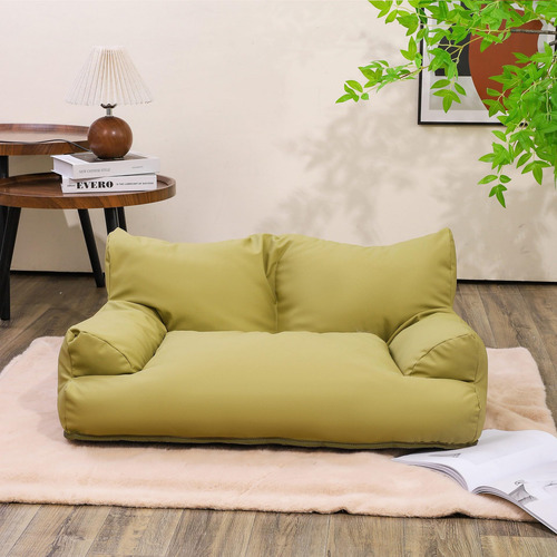 Sofá Y Silla De Piel Sintética Para Mascotas Color Verde Verde Diseño