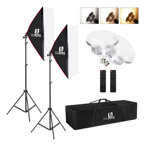 Kit Duplo Softbox Doha Lâmpada Led 85w Tripé E Bolsa