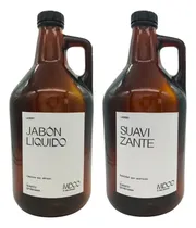 Comprar Set Laundry Lavadero Botellón Jabón Liquido Y Suavizante X2