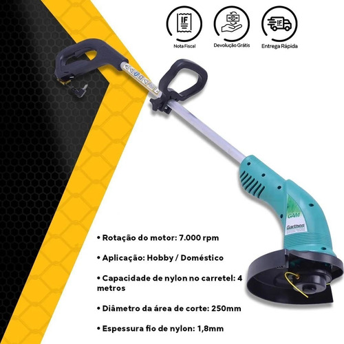 Aparador De Grama Gam-1000i 700w 220v Preto E Verde