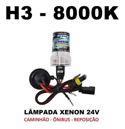 Lâmpada Xênon H3 8000k 24v Reposição Onibus Caminhão