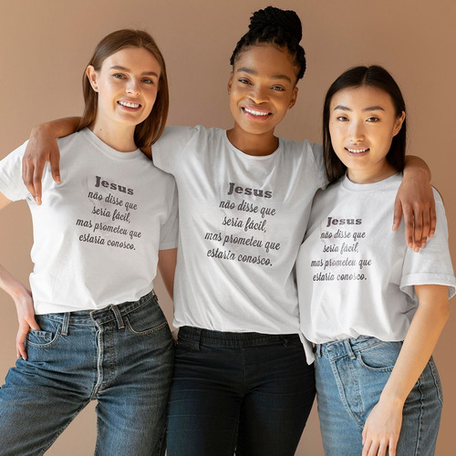Camiseta Personalizada Jesus Conosco - Católica - Giftme