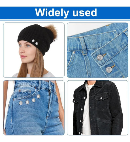 Botones Para Jeans De Metal Botones Instantáneos 12 Piezas Plateado Geométrica