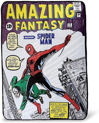 Marvel Spider-man Amazing Fantasy No. 15 Manta De Forro Pol.