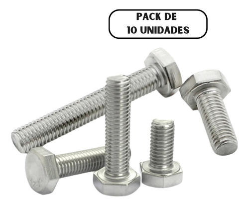 Perno Hexagonal Zincado G. 8.8 De 10-1.5 Largo 20mm (10 Uni)