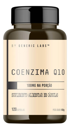 Coenzima Q10 120 Cápsulas Generic Labs Sabor Sem Sabor