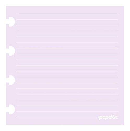 Refil Baby Pequeno Pautado Lilás Marshmallow 90g/m2 Pop Disc
